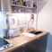 fully equipped kitchen, closed doors